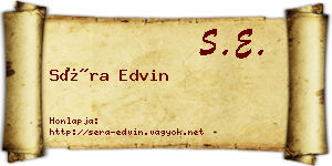 Séra Edvin névjegykártya